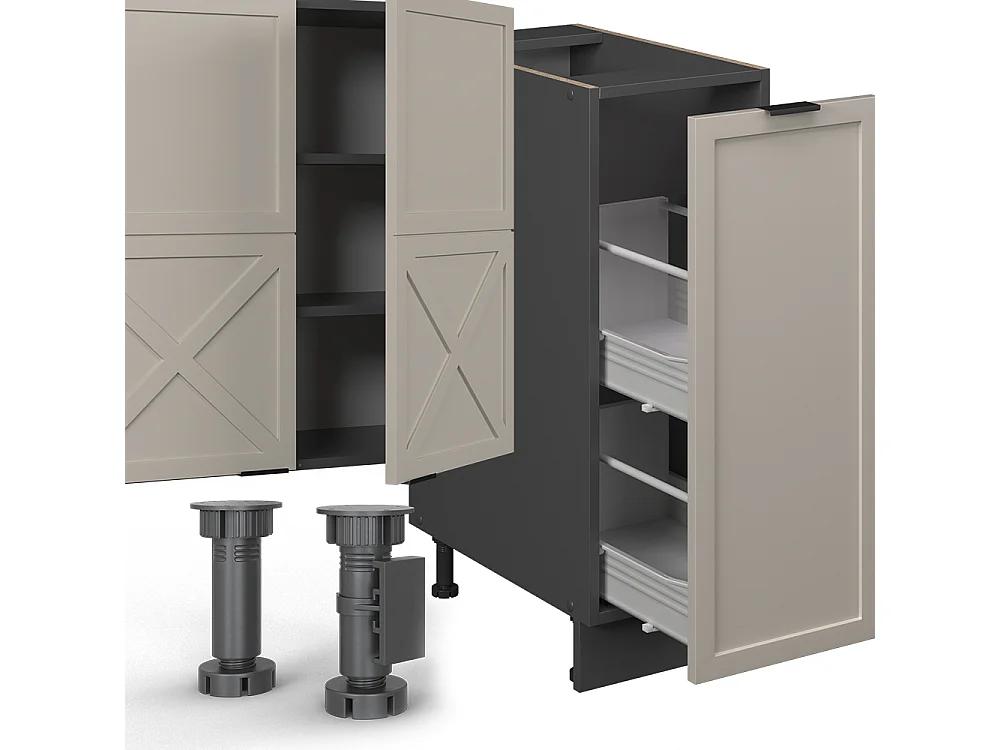 Pentry gråbeige/antracit 280x46x81.6 fame-line