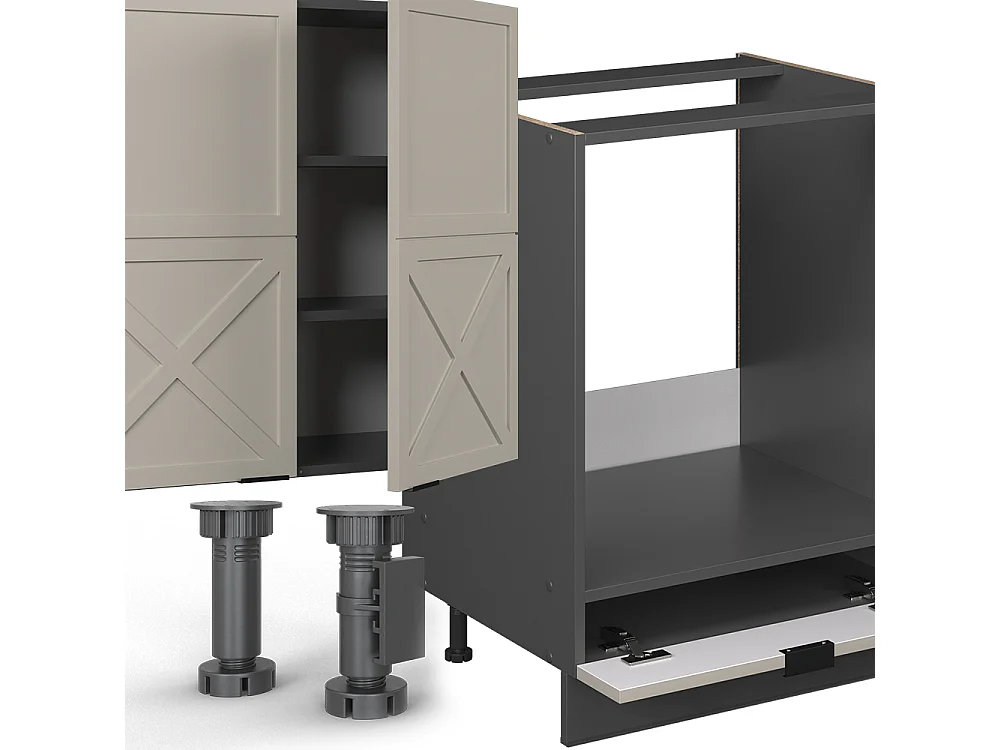 Cuisine grisbeige/anthracite 300x46x81.6 fame-line