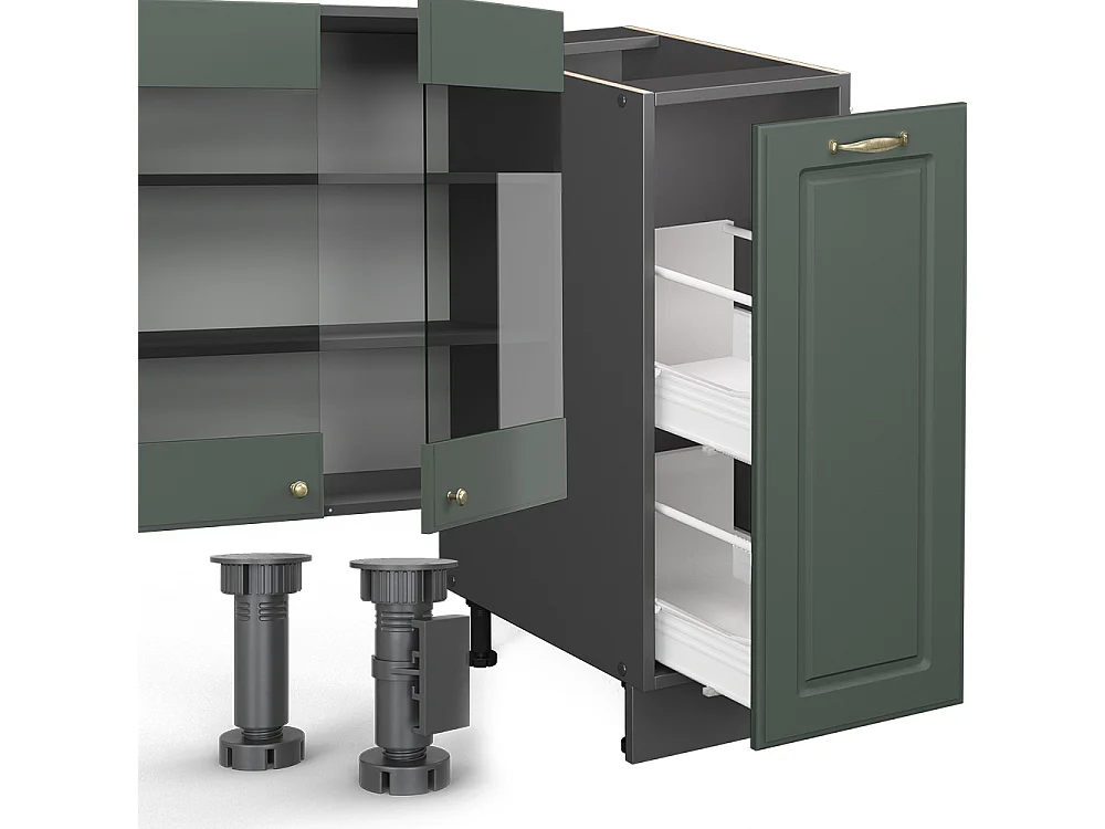 Cucina componibile verde-oro country house/antracite 280x46x81.6 fame-line