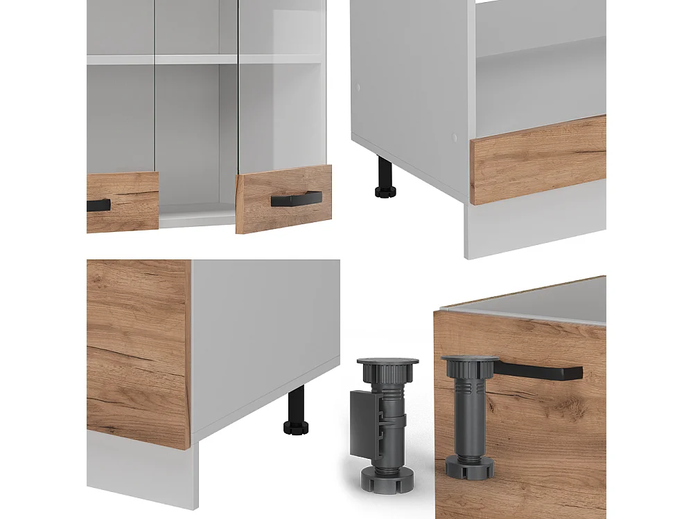 Cucina angolare completa quercia dorata/bianco 287x60x81.6 r-line