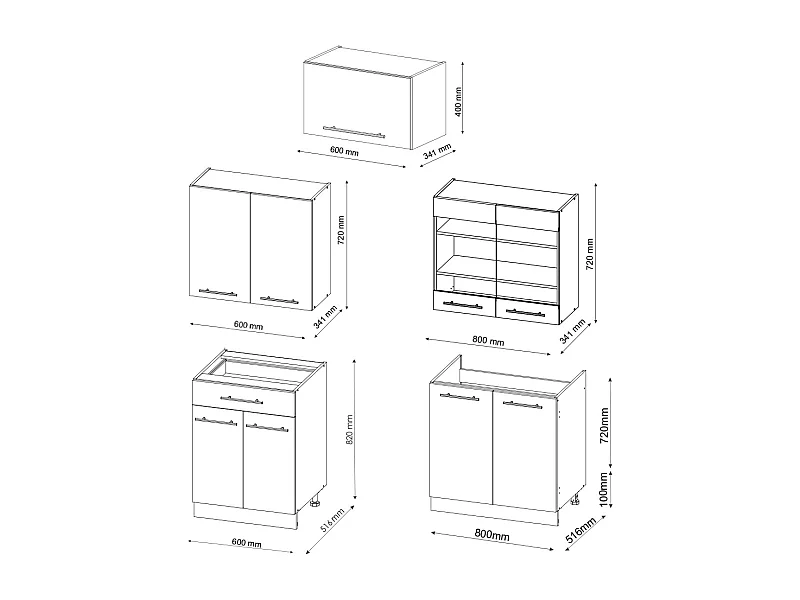 Cuisine vert-or landhaus/blanc 200x60x81.6 fame-line