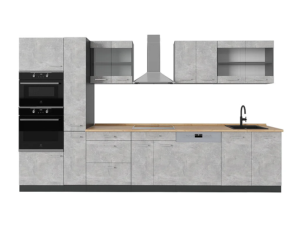 Cuisine complète  béton/anthracite 350x60x81.6 r-line