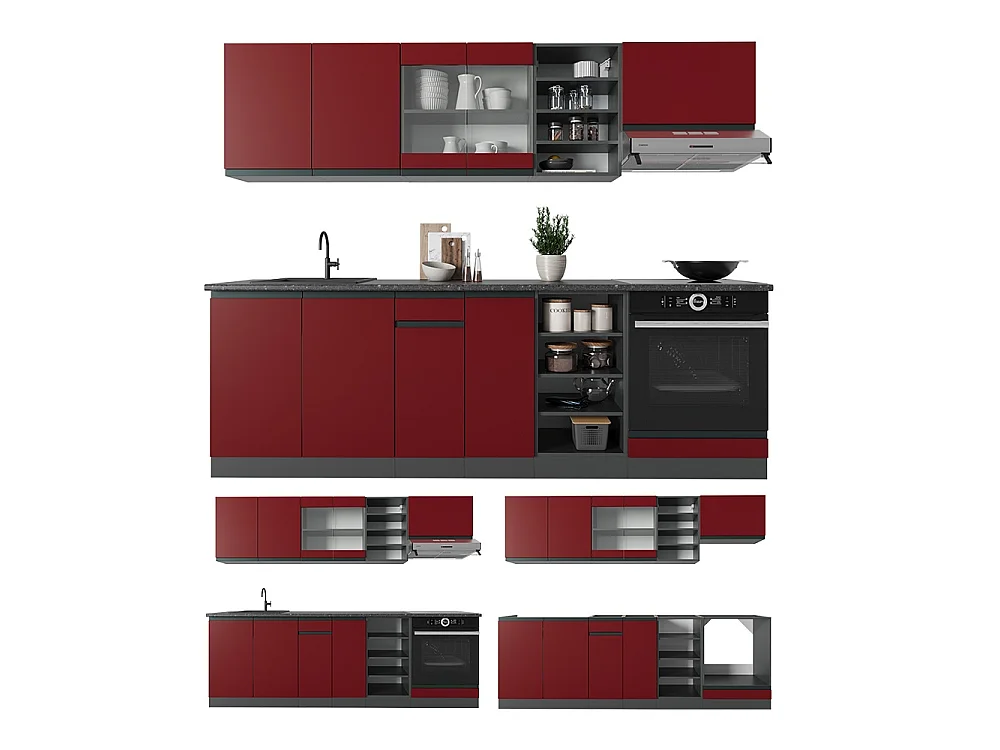 Cuisine rouge/anthracite 240x46x81.6 r-line