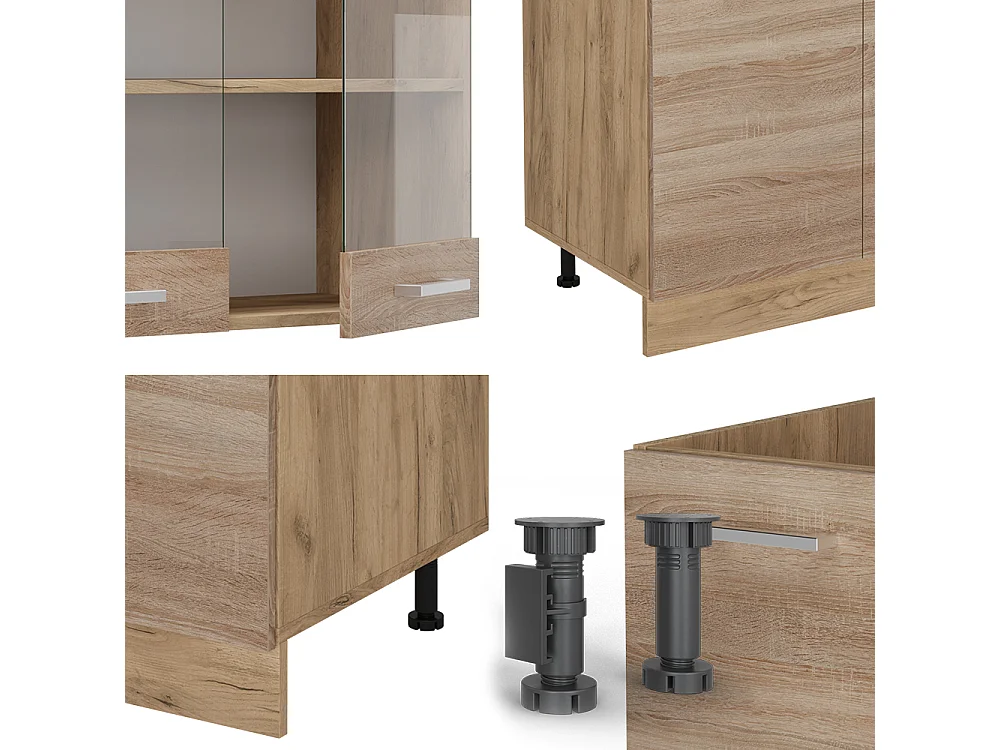 Kitchenette carvalho sonoma/goldkraft 300x46x81.6 r-line