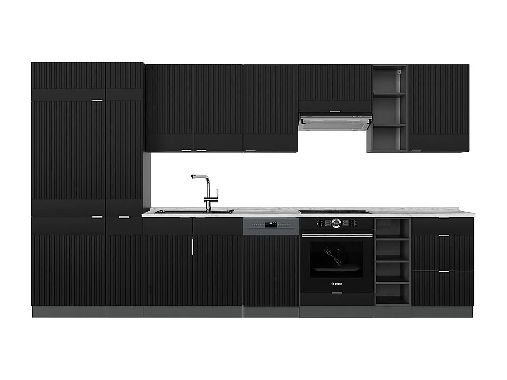Cuisine noir rayé/anthracite 355x60x81.6 fame-line