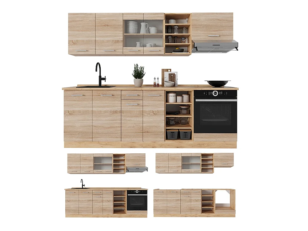 Cuisine sonoma/chêne doré 240x60x81.6 r-line