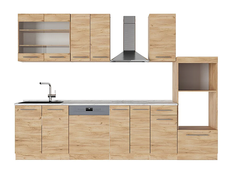 Mueble de cocina roble dorado 300x60x81.6 fame-line