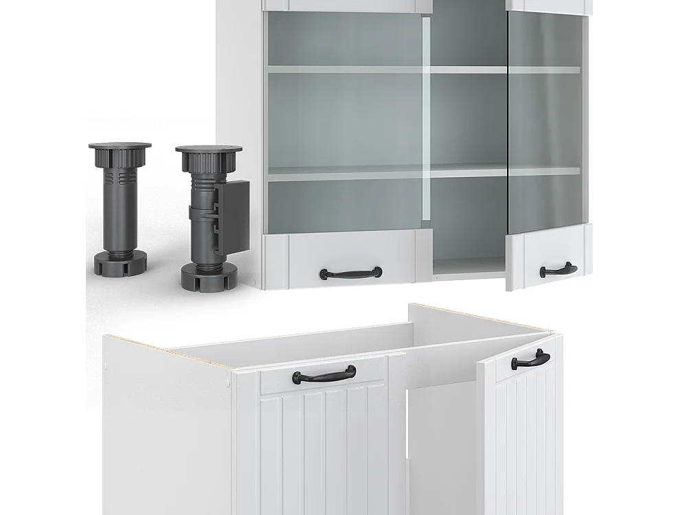 Køkkenrække hvidt landsted/hvid 240x60x81.6 fame-line