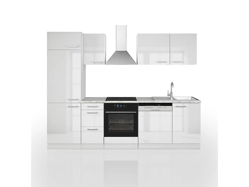 Cuisine blanc brillant/blanc 270x57.1x81.6 optima
