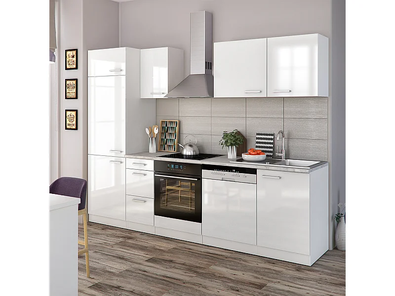 Complete keukeneenheid wit hoogglans/wit 270x57.1x81.6 optima
