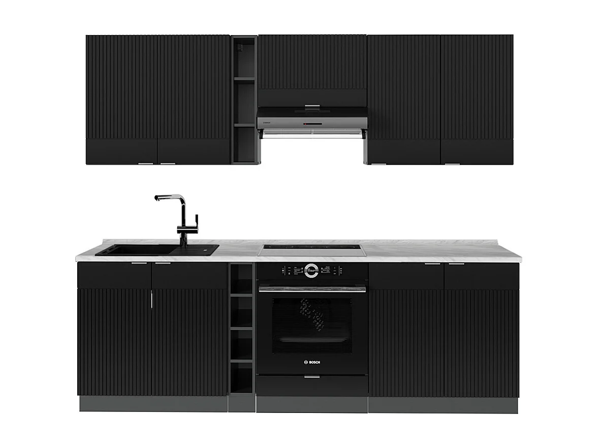 Cuisine noir rayé/anthracite 235x60x81.6 fame-line