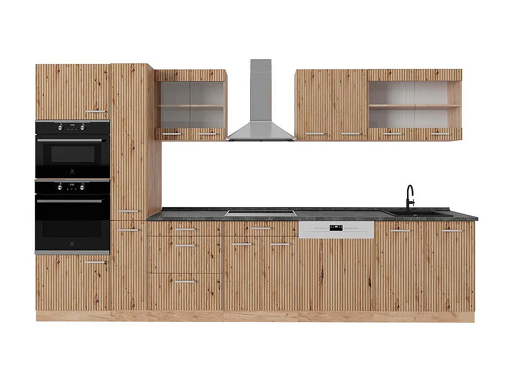 Mueble de cocina roble artesanal/roble dorado 350x60x81.6 r-line
