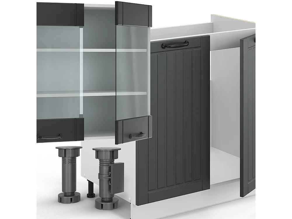 Kitchenette casa de campo antracite/branca 300x60x81.6 fame-line