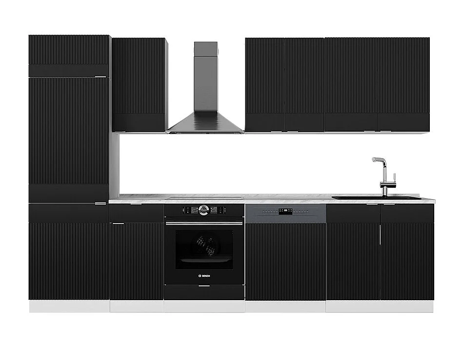 Pentry svart randig/vit 300x60x81.6 fame-line