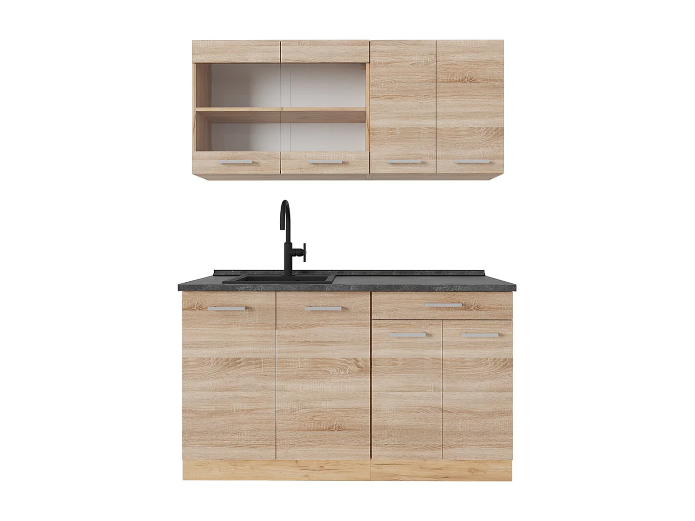 Cocina versátil roble sonoma/goldkraft 140x60x81.6 r-line