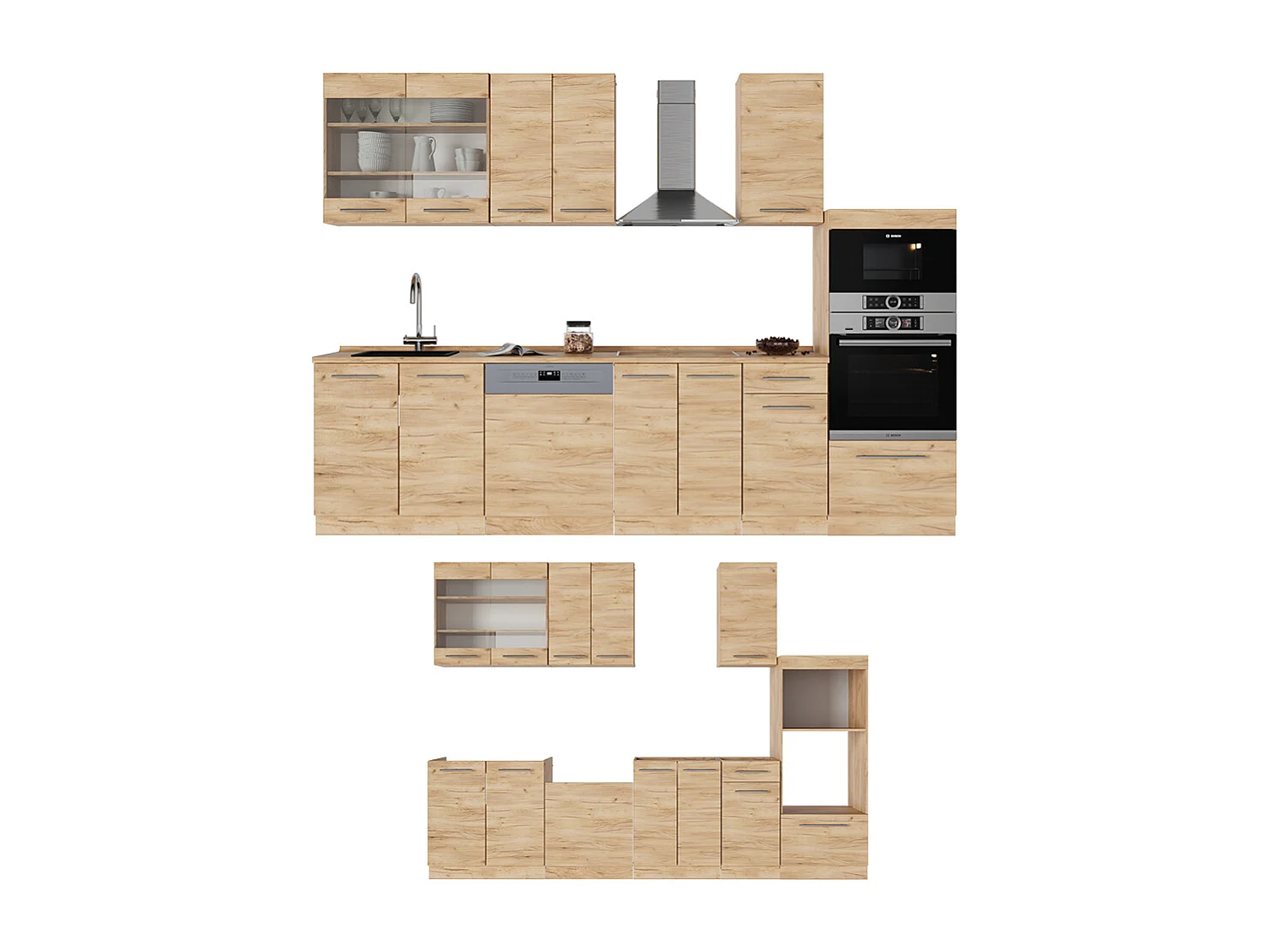 Køkkenrække gold power oak 300x60x81.6 fame-line