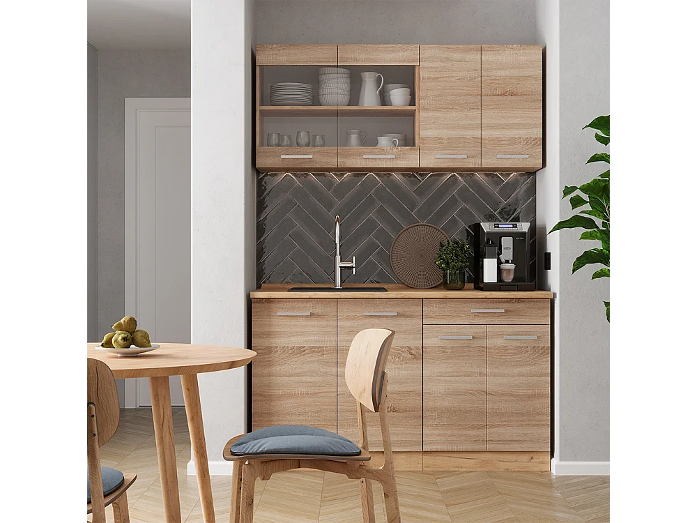 Cocina versátil roble sonoma/goldkraft 140x60x81.6 r-line