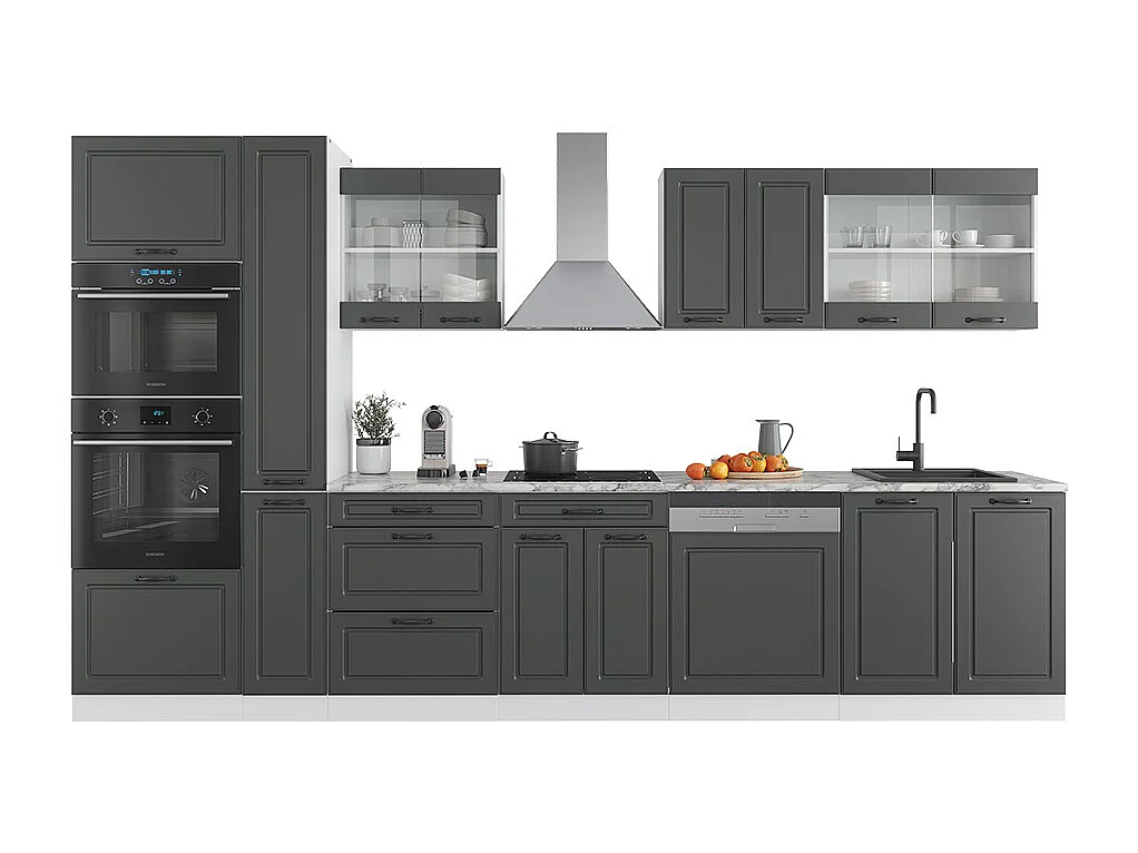 Mobile da cucina antracite casa di campagna/bianco 350x46x81.6 r-line