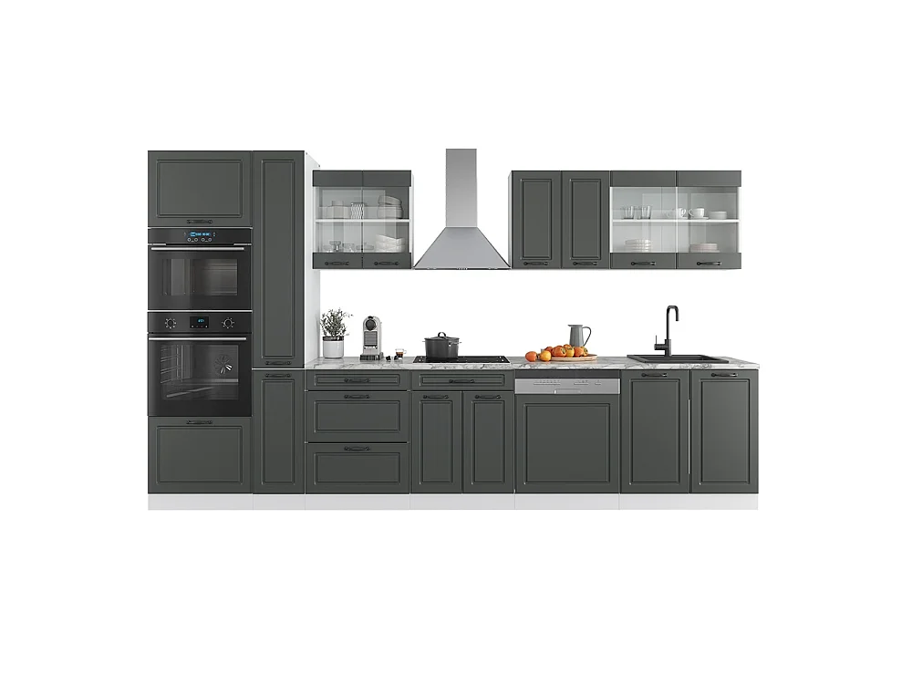 Ligne de cuisine anthracite maison de campagne/blanc 350x46x81.6 r-line