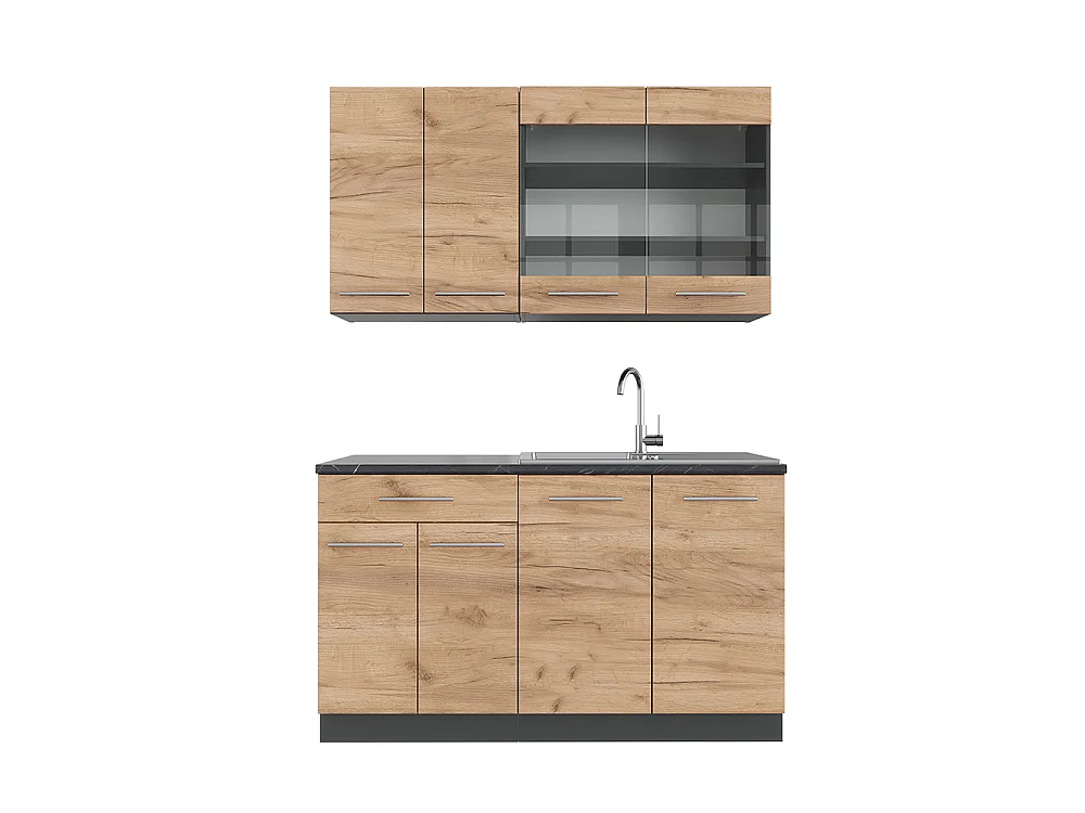 Cuisine chêne doré/anthracite 140x46x81.6 fame-line