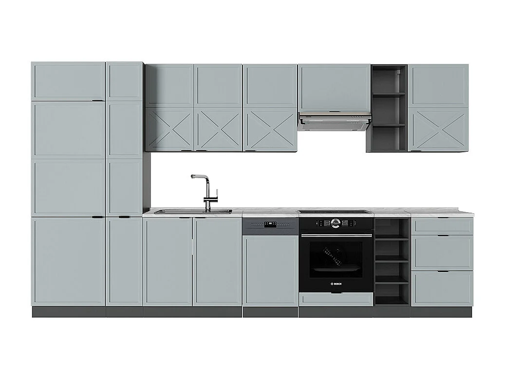 Cuisine bleu clair-gris/anthracite 355x60x81.6 fame-line