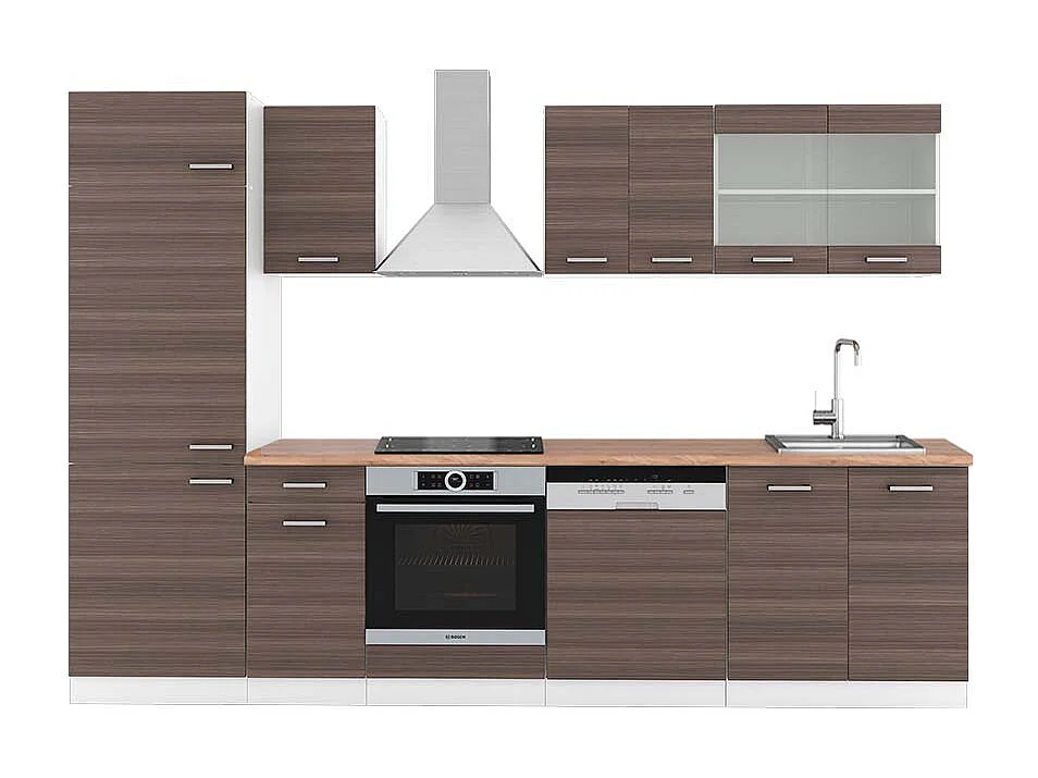 Küchenzeile edelgrau/weiß 300x60x81.6 r-line