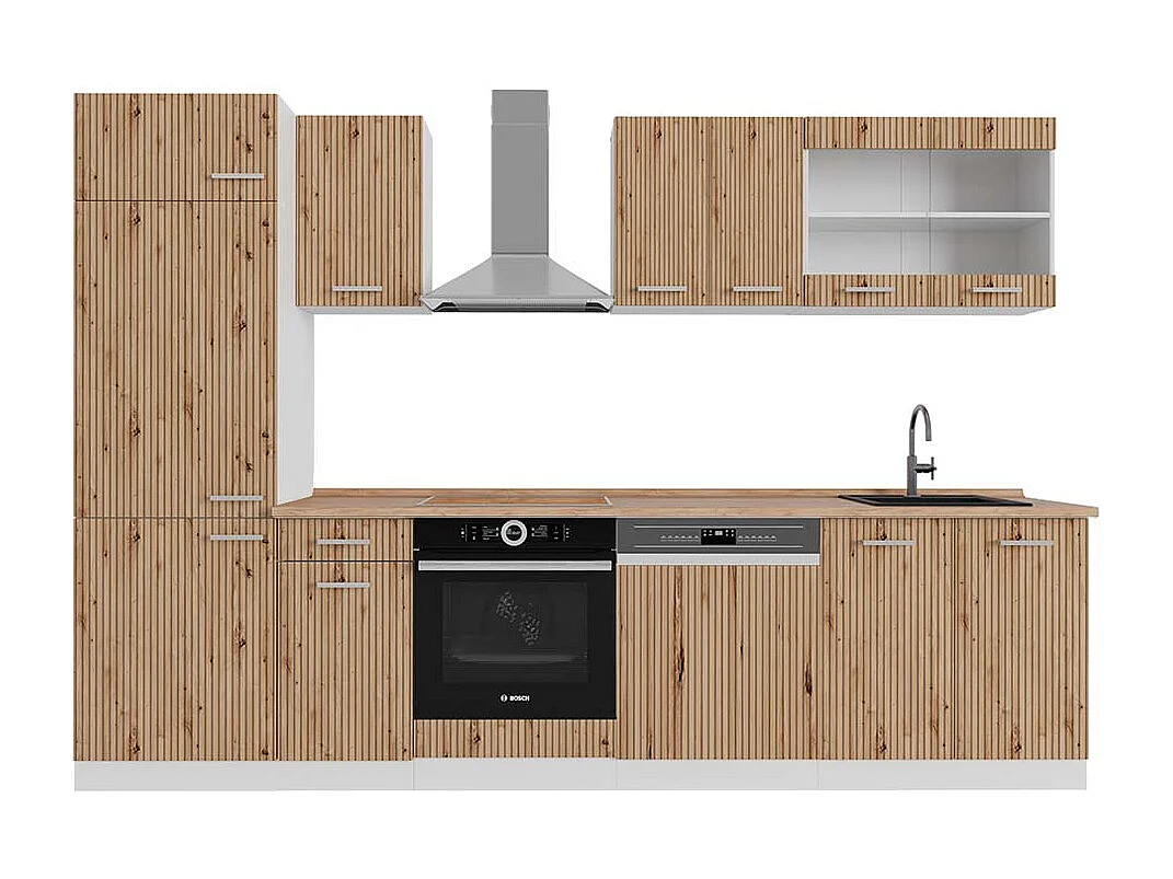 Mueble de cocina roble artesanal/blanco 300x60x81.6 r-line