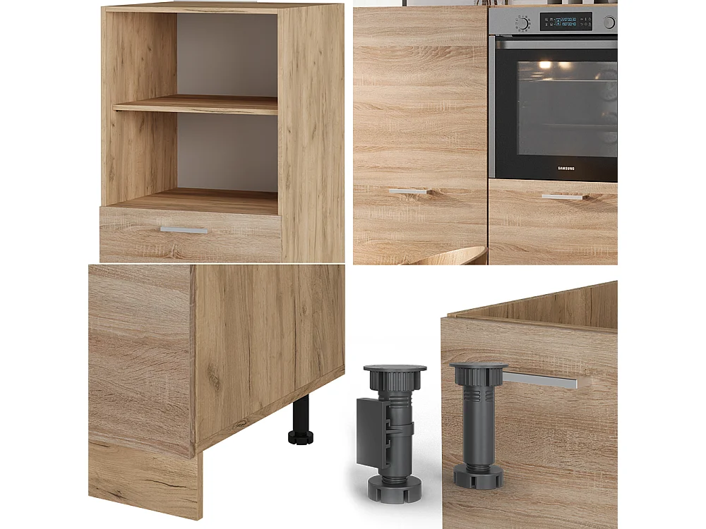 Bloc cuisine sonoma/chêne doré 180x46x81.6 r-line