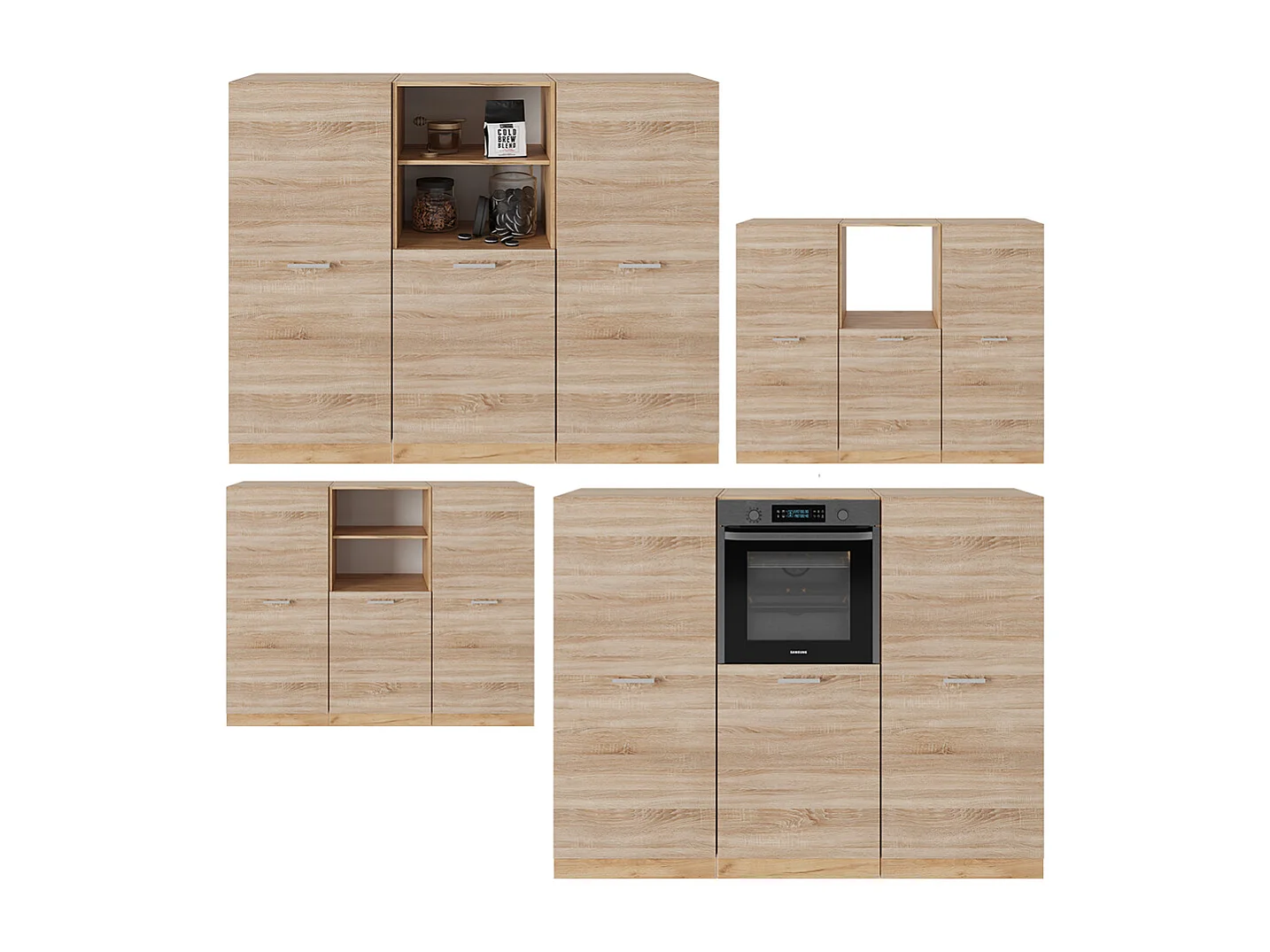 Bloc cuisine sonoma/chêne doré 180x46x81.6 r-line