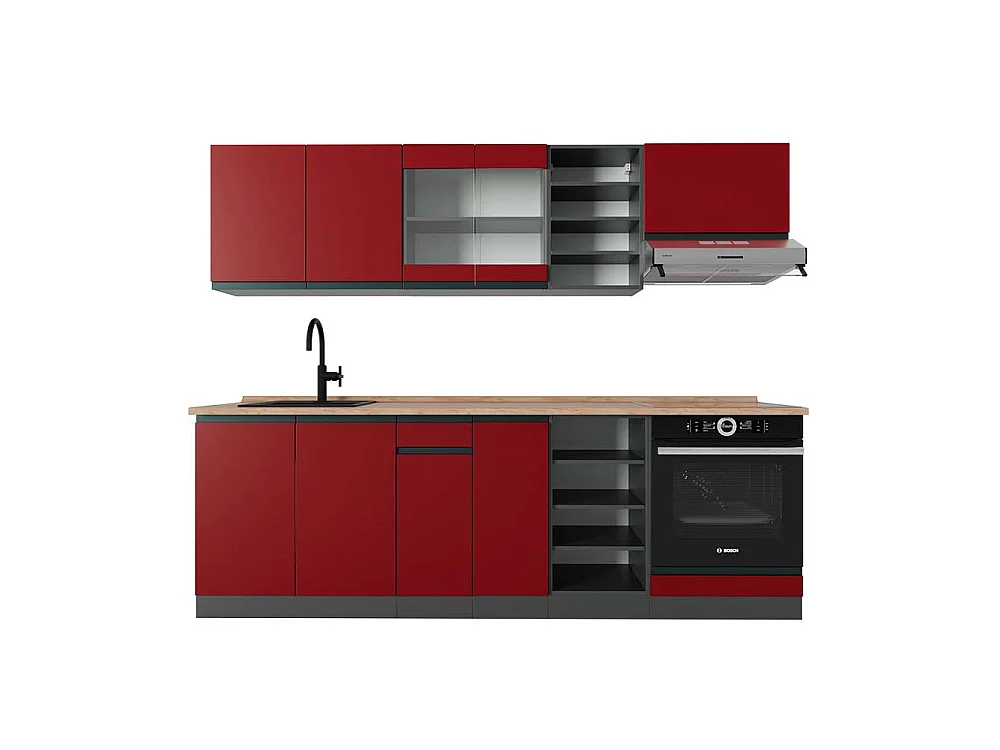 Cuisine rouge/anthracite 240x60x81.6 r-line