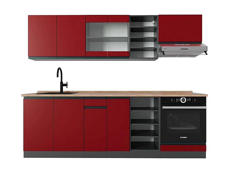 Cuisine rouge/anthracite 240x60x81.6 r-line