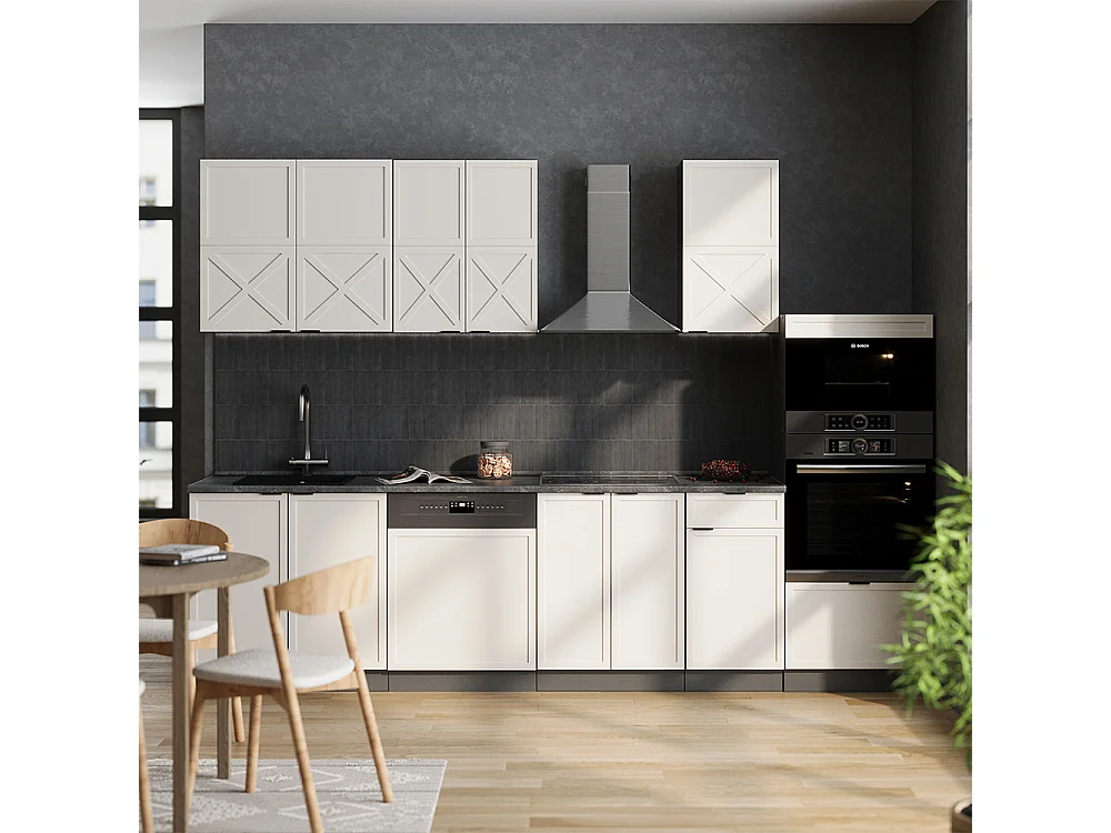 Mueble de cocina gris/beige/antracita 300x60x81.6 fame-line