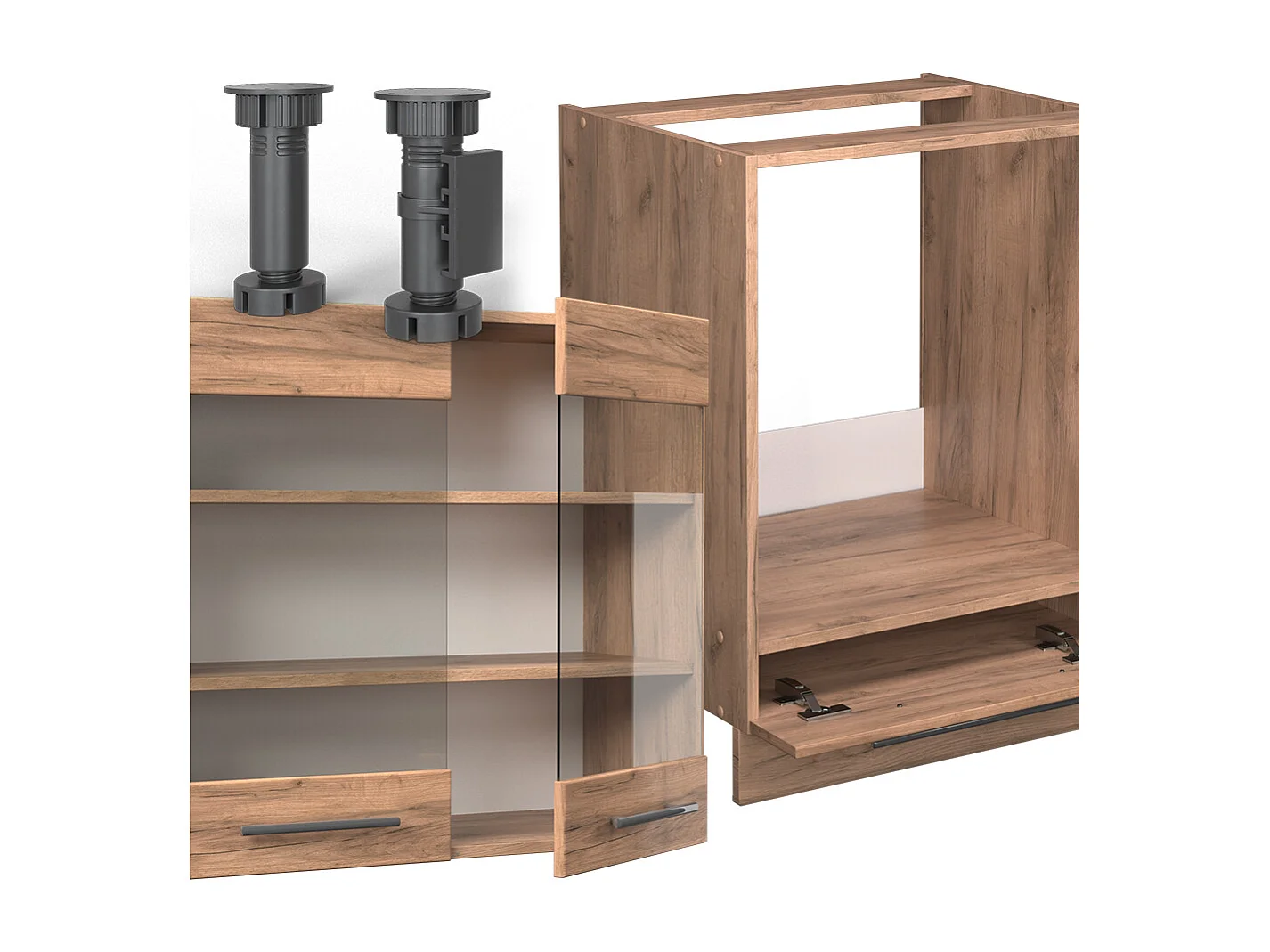 Hjørnekøkken gold power oak 190x60x81.6 fame-line