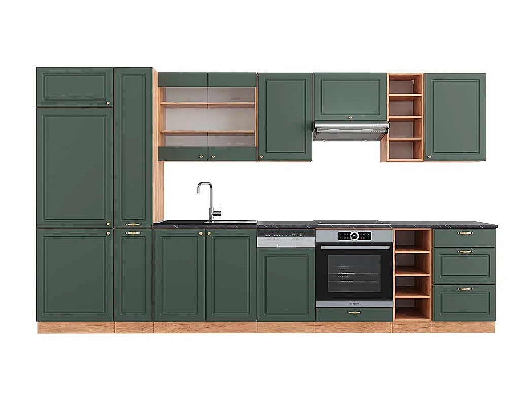 Pentry grönguld lantgård/goldkraft ek 355x60x81.6 fame-line