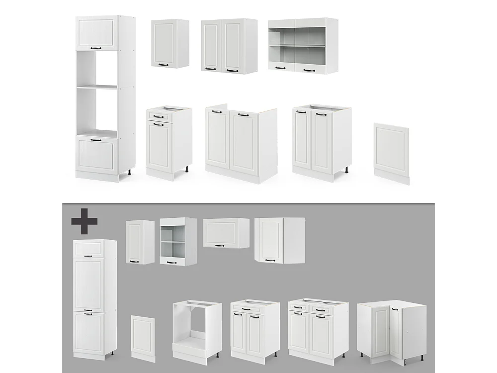 Cucina componibile casa di campagna bianca/bianco 300x60x81.6 r-line