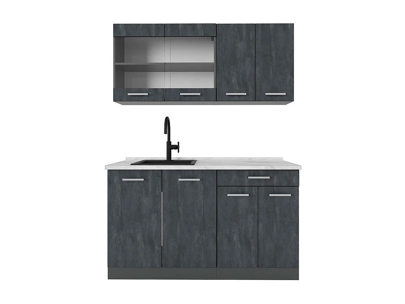 Cocina versátil hormigón negro/antracita 140x60x81.6 r-line