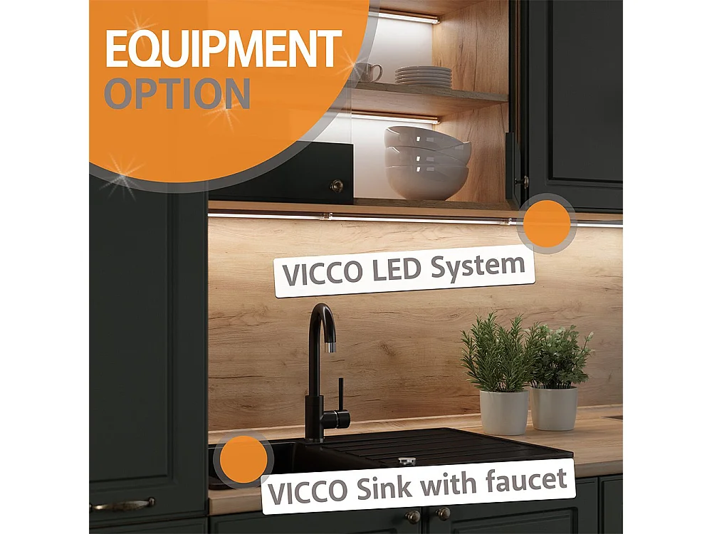 Cucina angolare completa quercia dorata/bianco 287x46x81.6 r-line