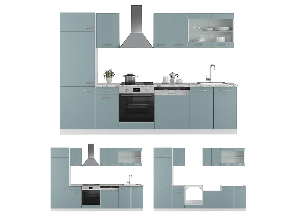 Cuisine bleu-gris 300x60x81.6 r-line