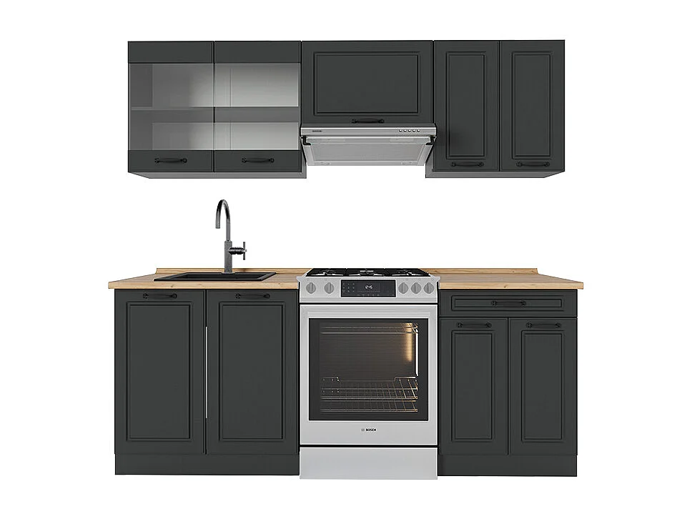 Cuisine anthracite maison de campagne/anthracite 200x46x81.6 r-line