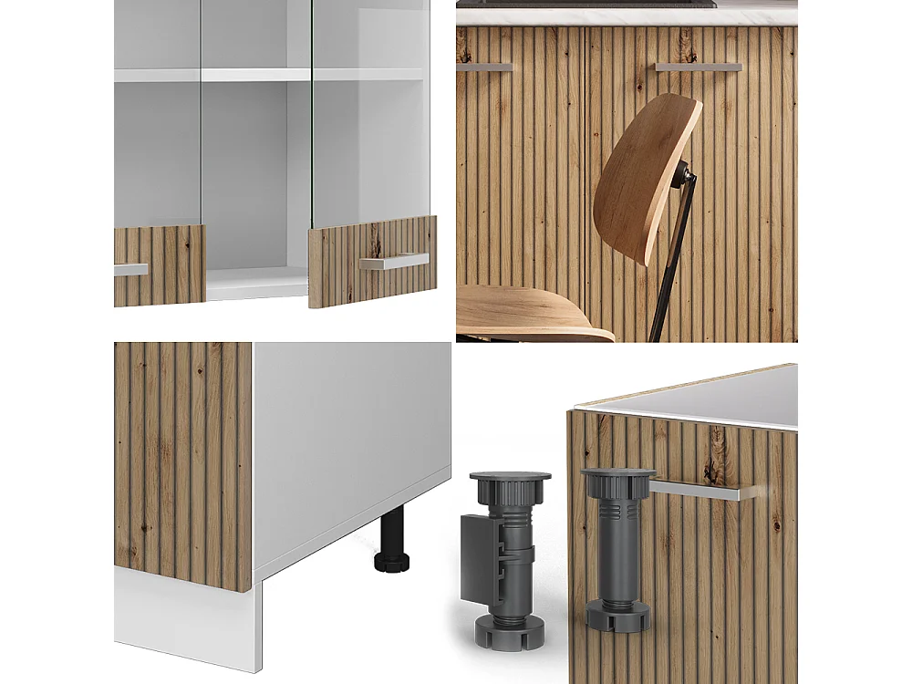 Cocina versátil roble artesanal/blanco 140x60x81.6 r-line