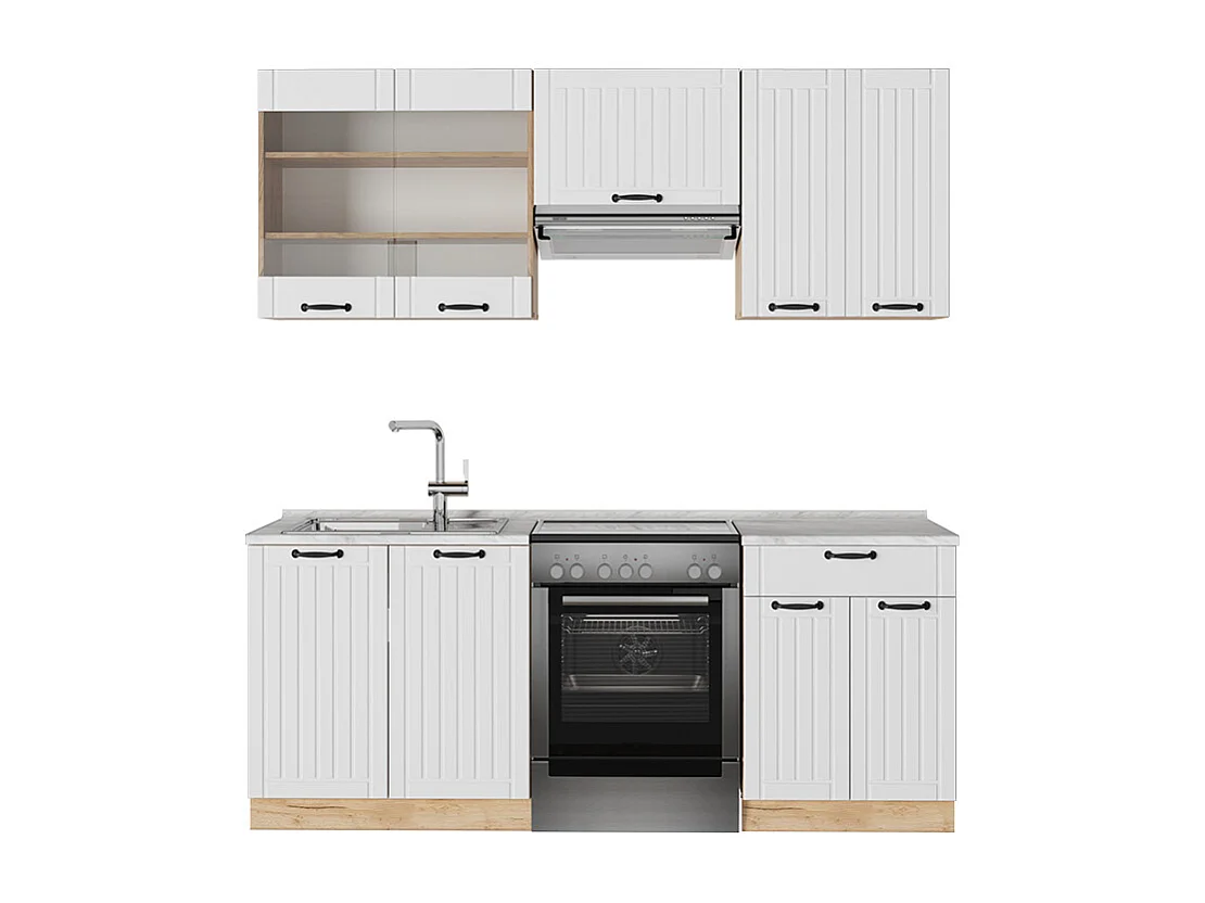 Cucina componibile Bianco rustico 200x60x81.6 fame-line