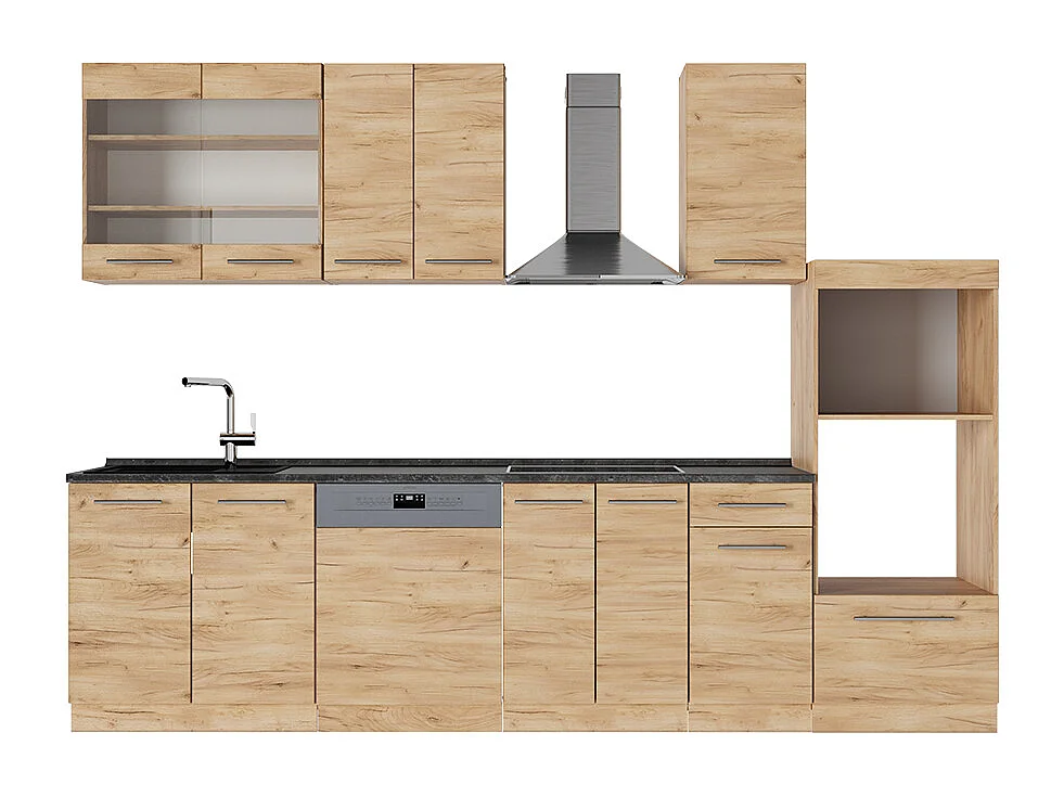 Mueble de cocina roble dorado 300x46x81.6 fame-line
