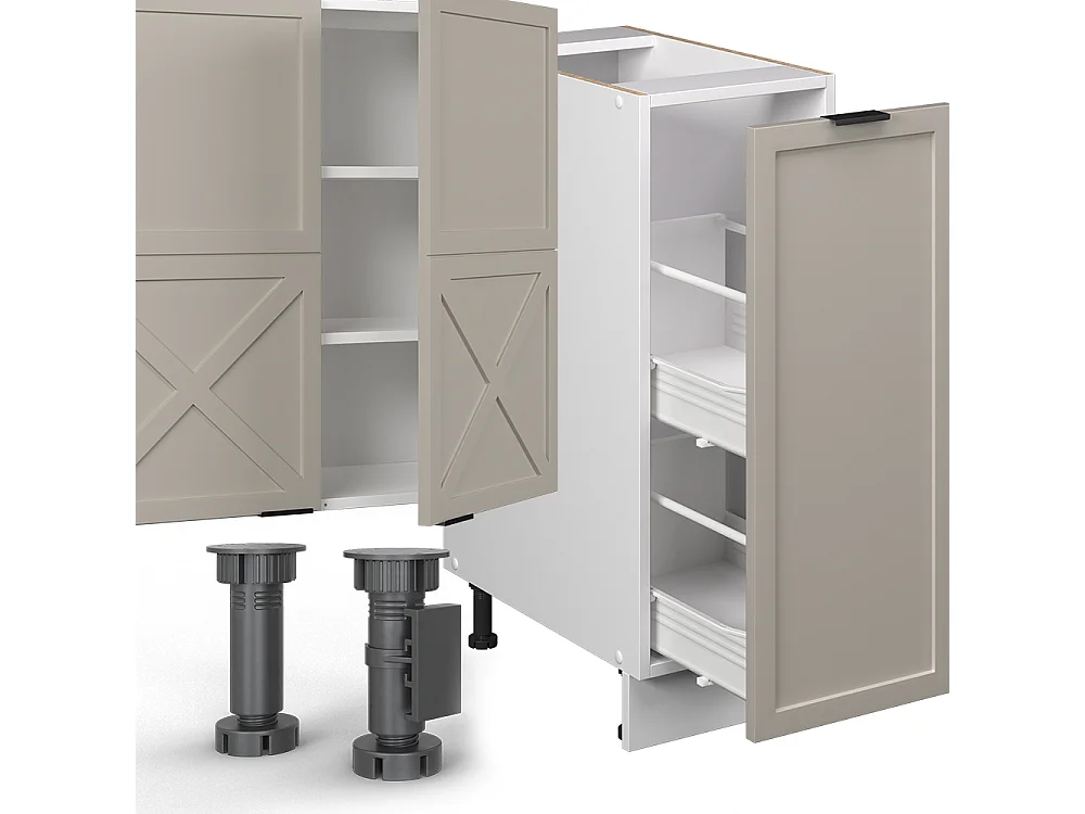 Complete keukeneenheid grijs/beige/wit 280x60x81.6 fame-line