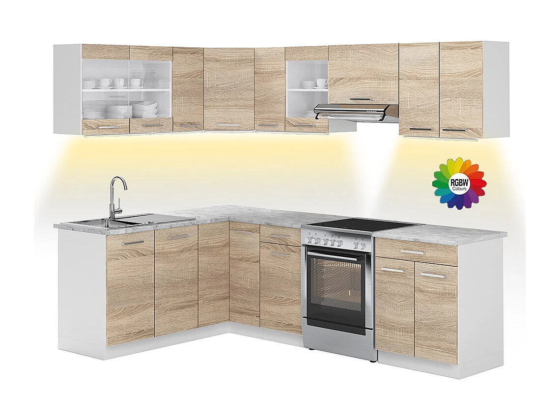 Cuisine dangle blanc/sonoma 247x60x81.6 rick