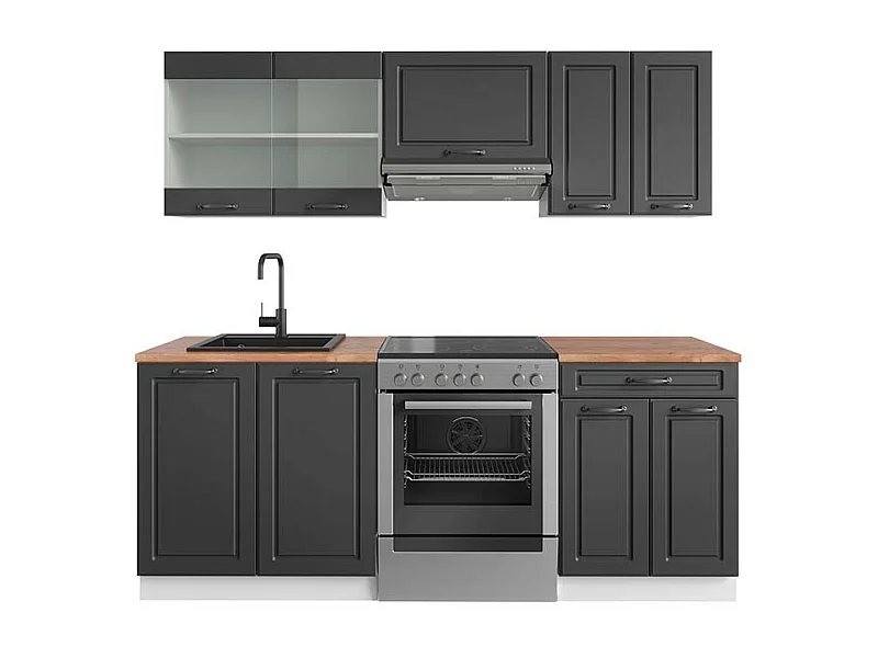 Cucina componibile antracite casa di campagna/bianco 200x60x81.6 r-line