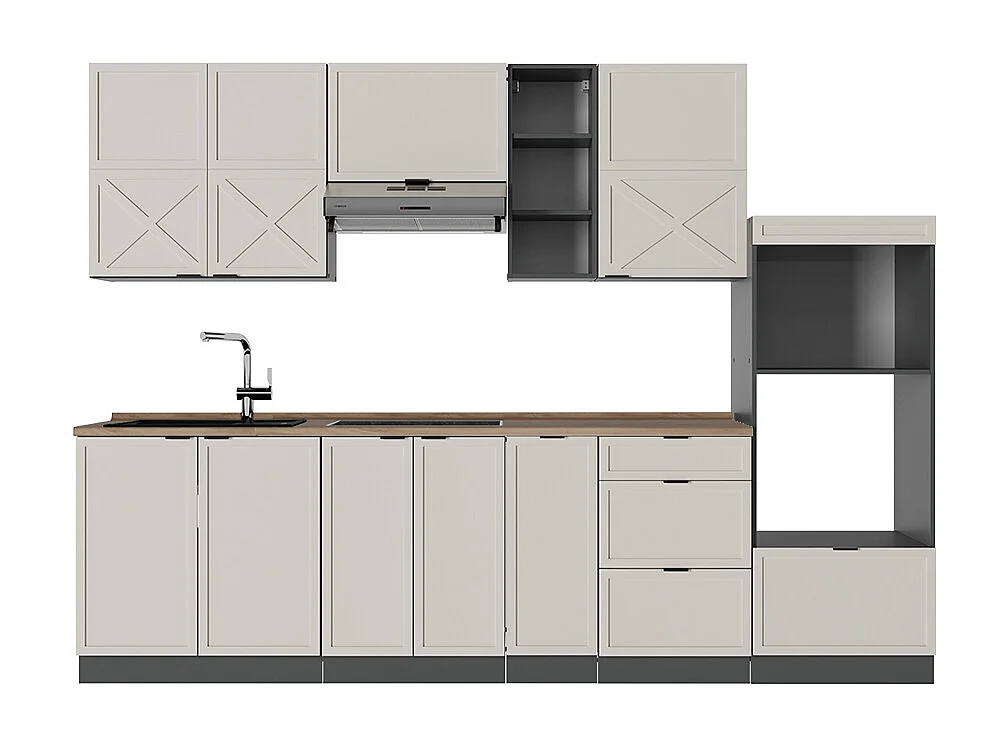 Cuisine grisbeige/anthracite 280x60x81.6 fame-line