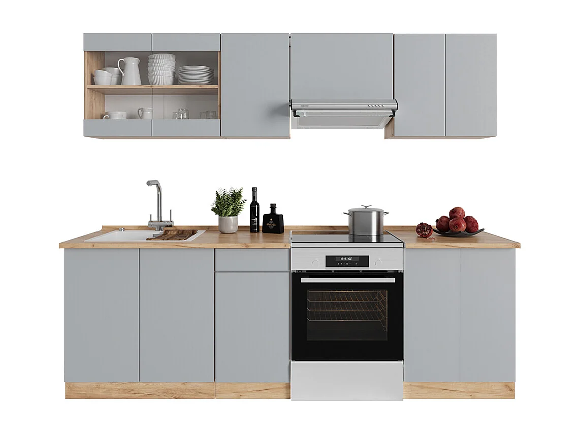 Mueble de cocina gris 240x60x81.6 r-line