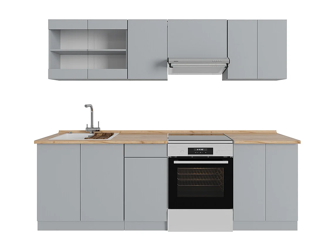 Ligne de cuisine gris 240x60x81.6 r-line