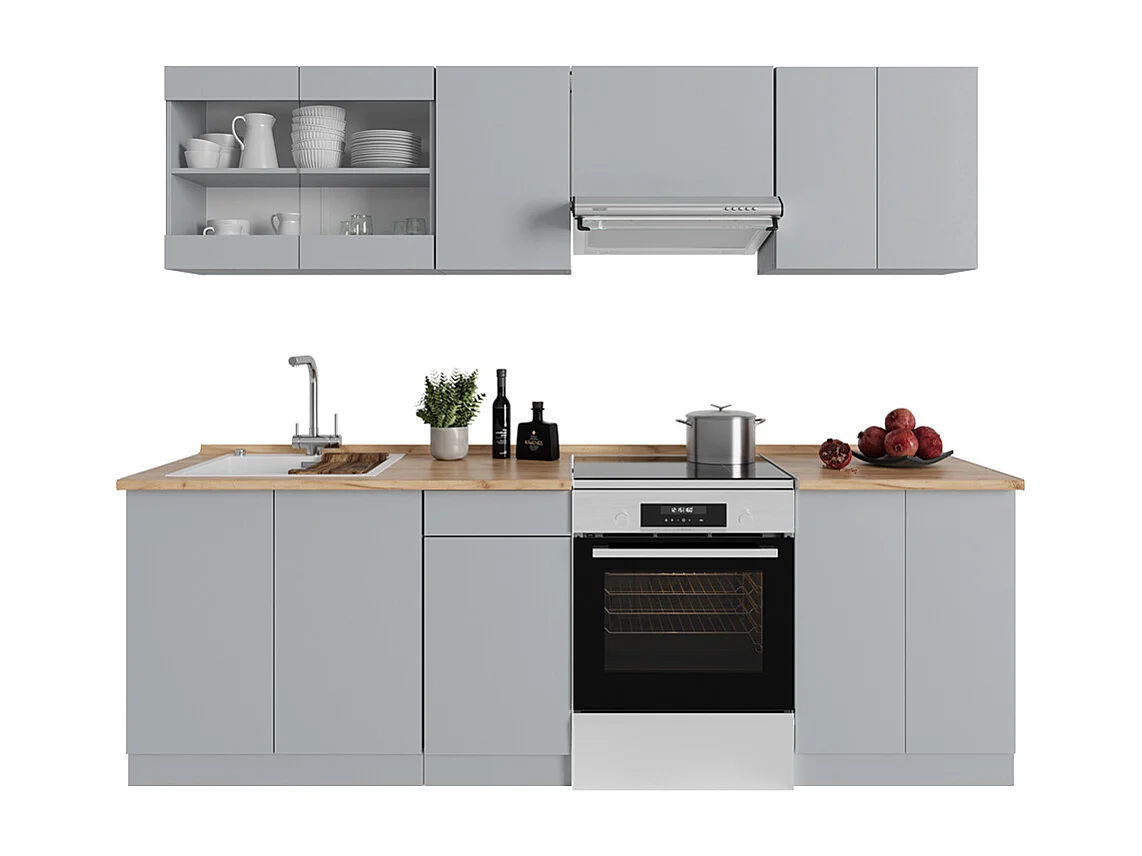 Ligne de cuisine gris 240x60x81.6 r-line