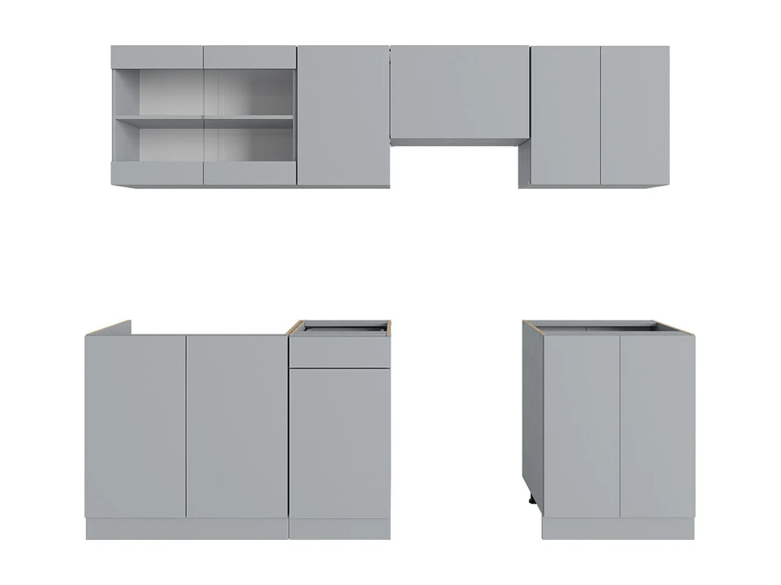 Ligne de cuisine gris 240x60x81.6 r-line